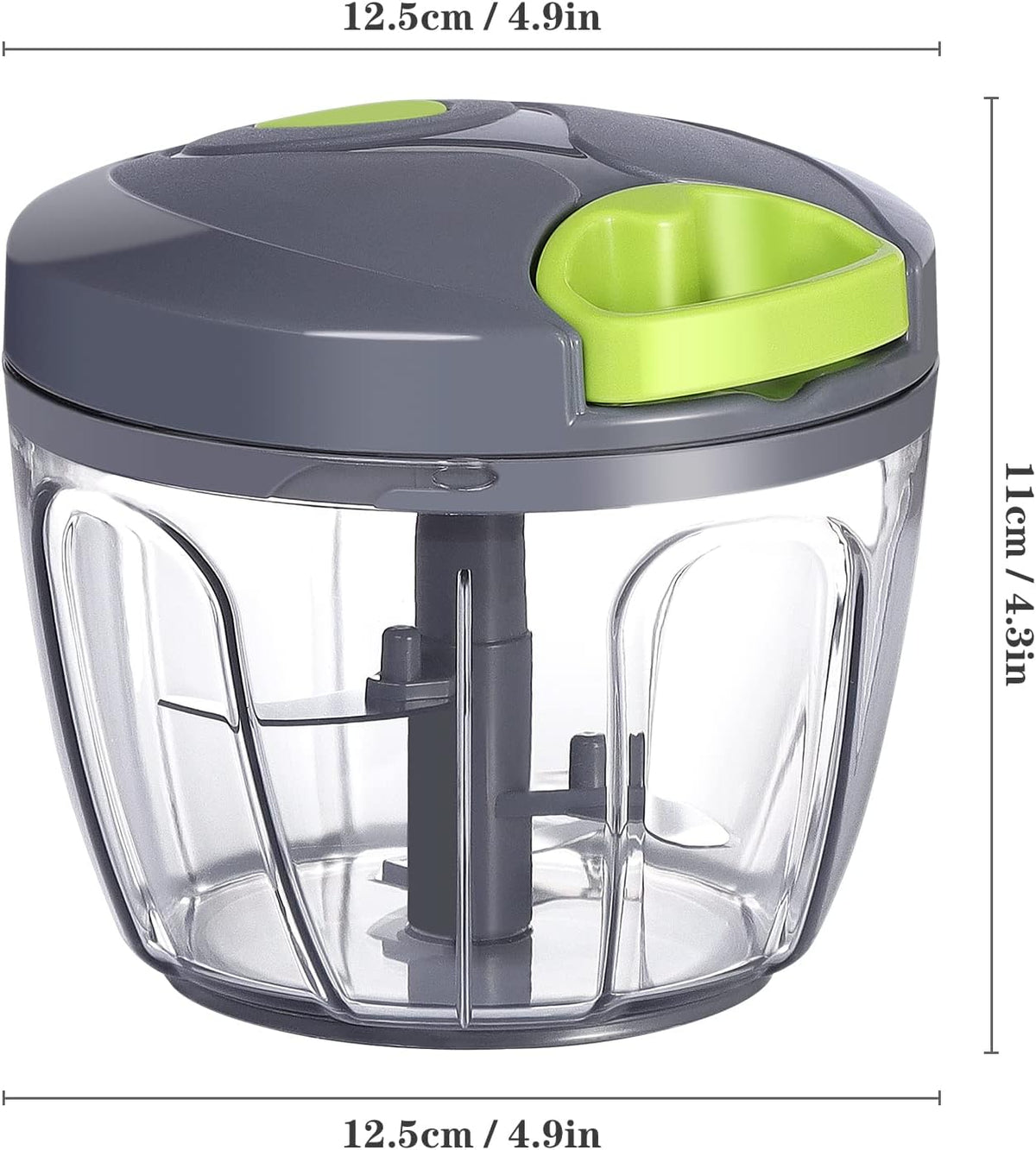Manual Food Chopper Vegetable Cutter, Hand String Vegetable Chopper Onions Cutter for Vegetable Fruits Nuts BPA Free Food Safe Material, 900ml Grey