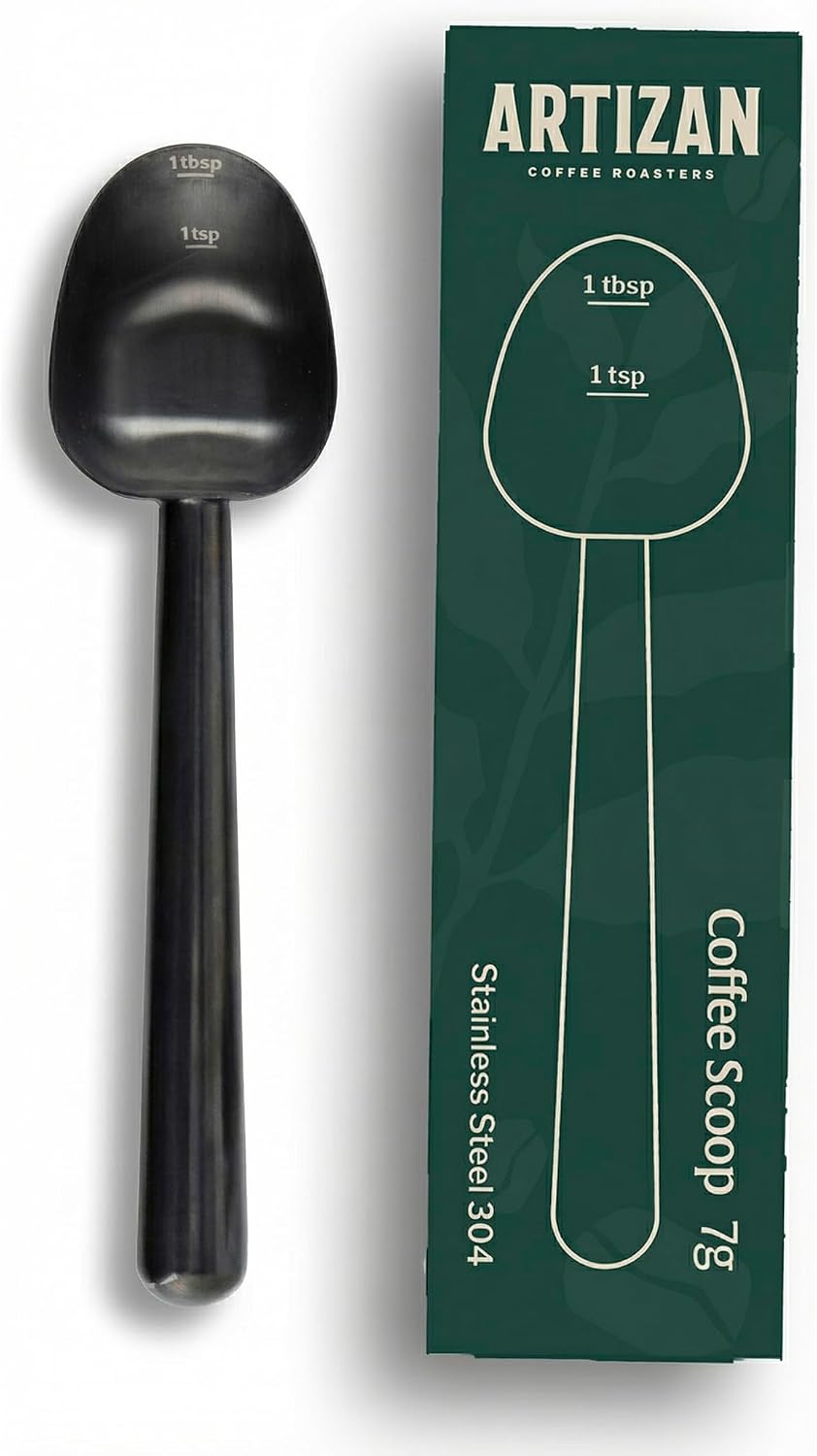 Artizan Coffee 1 Tbsp Coffee Measuring Scoop, Rose Gold Stainless Steel Copper Scoop for Ground Coffee, Beans, Tea & More - 7g, 17 cm Long Handle