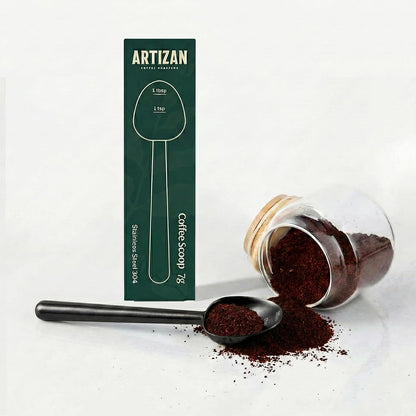 Artizan Coffee 1 Tbsp Coffee Measuring Scoop, Rose Gold Stainless Steel Copper Scoop for Ground Coffee, Beans, Tea & More - 7g, 17 cm Long Handle