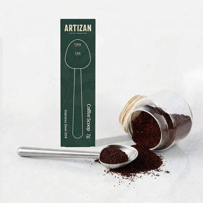Artizan Coffee 1 Tbsp Coffee Measuring Scoop, Rose Gold Stainless Steel Copper Scoop for Ground Coffee, Beans, Tea & More - 7g, 17 cm Long Handle