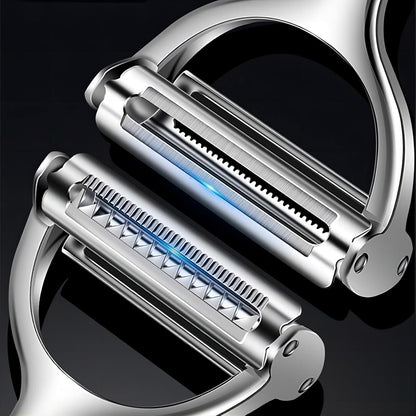 Stainless Steel Dual Blade Vegetable Peeler for Kitchen -Commercial Grade Julienne Cutter, Slicer, Shredder, Scraper -for Carrot Potato Melon Vegetable Fruit -with Sharp Blade, Good Durable