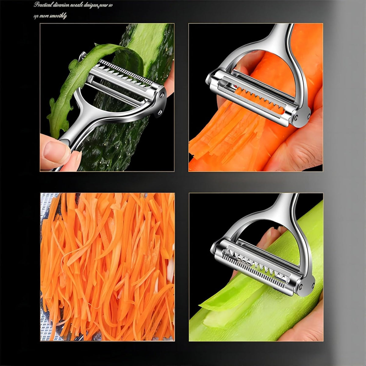 Stainless Steel Dual Blade Vegetable Peeler for Kitchen -Commercial Grade Julienne Cutter, Slicer, Shredder, Scraper -for Carrot Potato Melon Vegetable Fruit -with Sharp Blade, Good Durable