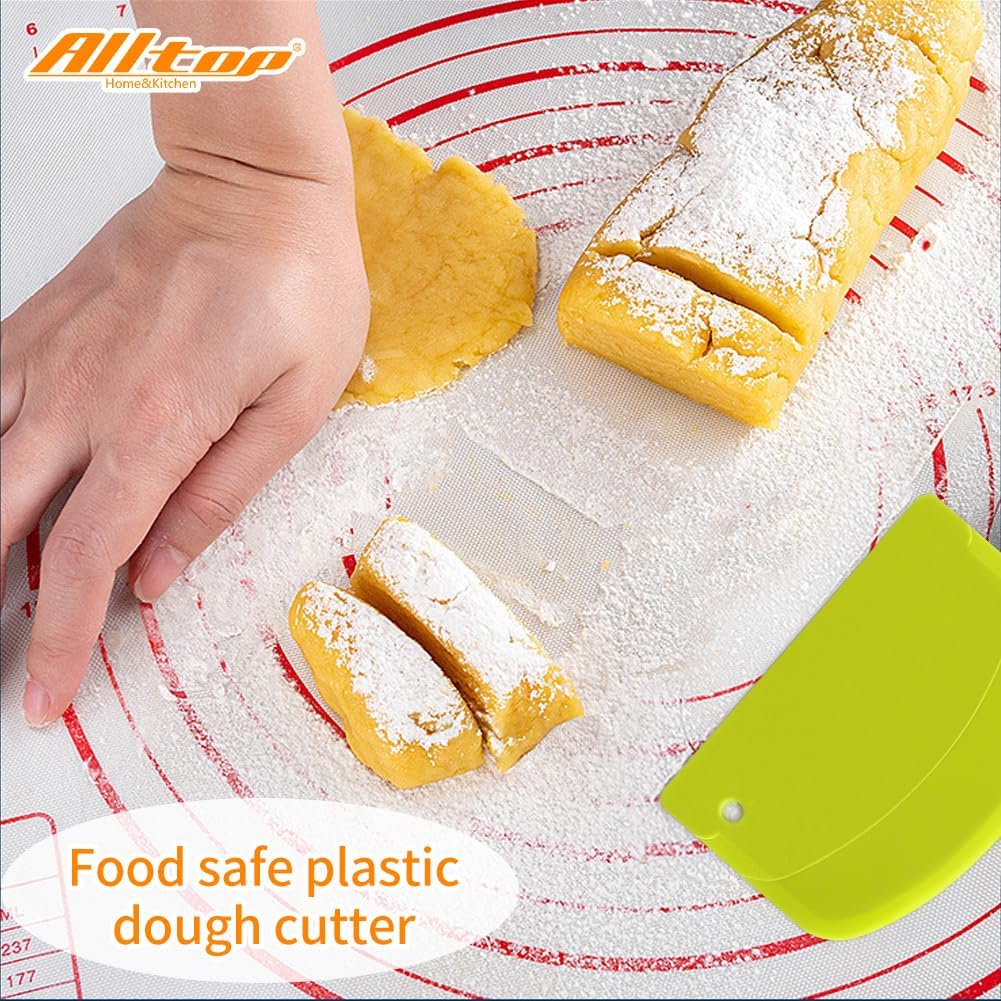 Hard Bench Scraper – Premium Quality Bread Tools for Homemade Baking,Dough Cutter with Versatile Usage - Vibrant and Ergonomic Plastic Bowl Scrapers for Your Kitchen