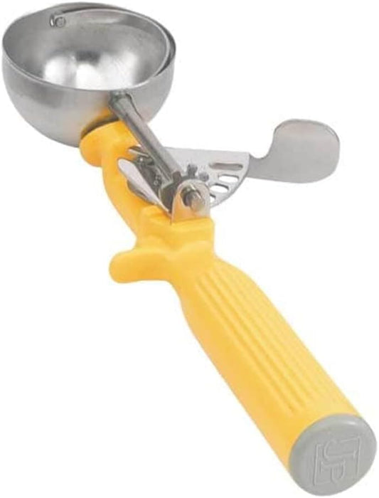 1-5/8 oz Stainless Steel Disher - Size 20,Yellow