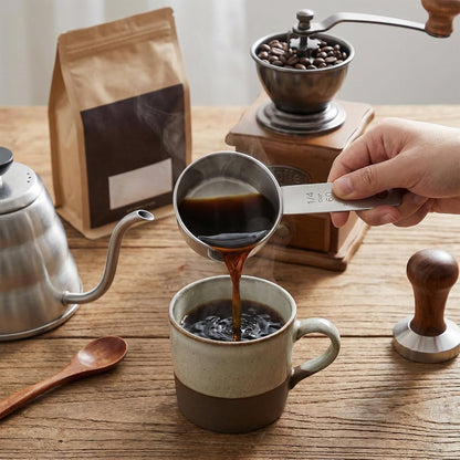 1/4 Cup Stainless Steel Measuring Cup, 60 ml Cooking Measure Scoop, 2 oz Measure Cup Tablespoon with Handle for Dry and Wet Food, 60 cc Metal Coffee Scoop for Cooking Drinking Baking（）
