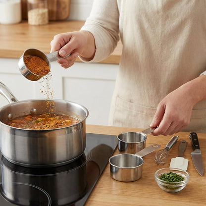 1/4 Cup Stainless Steel Measuring Cup, 60 ml Cooking Measure Scoop, 2 oz Measure Cup Tablespoon with Handle for Dry and Wet Food, 60 cc Metal Coffee Scoop for Cooking Drinking Baking（）