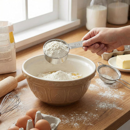 1/4 Cup Stainless Steel Measuring Cup, 60 ml Cooking Measure Scoop, 2 oz Measure Cup Tablespoon with Handle for Dry and Wet Food, 60 cc Metal Coffee Scoop for Cooking Drinking Baking（）