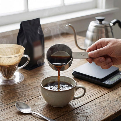 1/4 Cup Stainless Steel Measuring Cup, 60 ml Cooking Measure Scoop, 2 oz Measure Cup Tablespoon with Handle for Dry and Wet Food, 60 cc Metal Coffee Scoop for Cooking Drinking Baking（）
