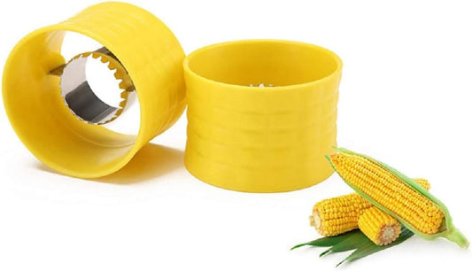 2pcs Manual Portable Mini Circular Corn Shaver Threshing Stainless Steel Yellow Corn Stripper Peeler Home Vegetable Tools