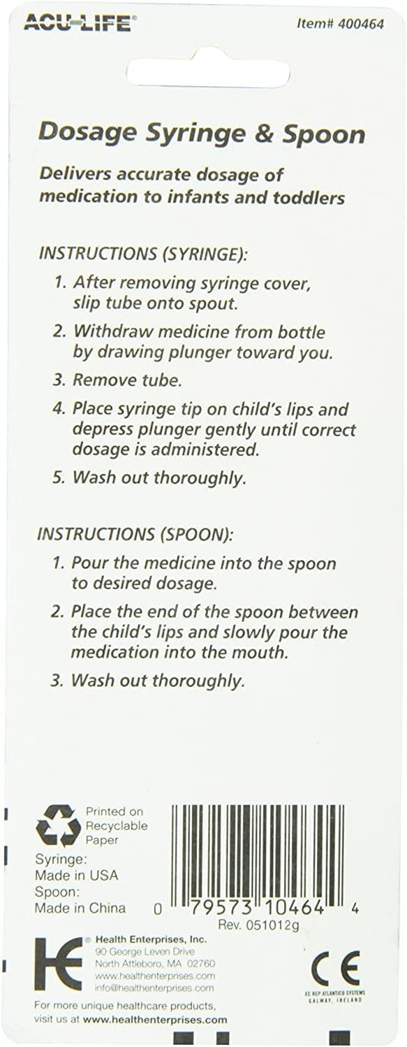 Medicine Spoon, Accurate Dosing, 10 ml, Medical-Grade, BPA Free