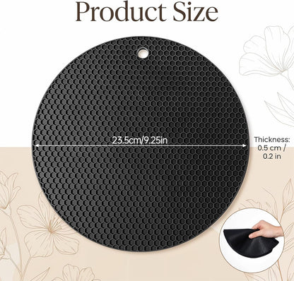 Silicone Microwave Mat, 9.25" Round Heat Resistant Silicone Trivet Mat, Double-Sided Honeycomb Structure, Non-Slip Microwave Splatter Cover Multifunctional Place Mats, Hot Pad, Hot Pot Holder