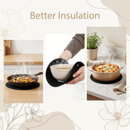 Silicone Microwave Mat, 9.25" Round Heat Resistant Silicone Trivet Mat, Double-Sided Honeycomb Structure, Non-Slip Microwave Splatter Cover Multifunctional Place Mats, Hot Pad, Hot Pot Holder