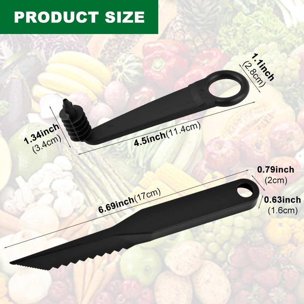 Handheld Spiral Vegetable Cutter 2 Pc with V Carving Knife