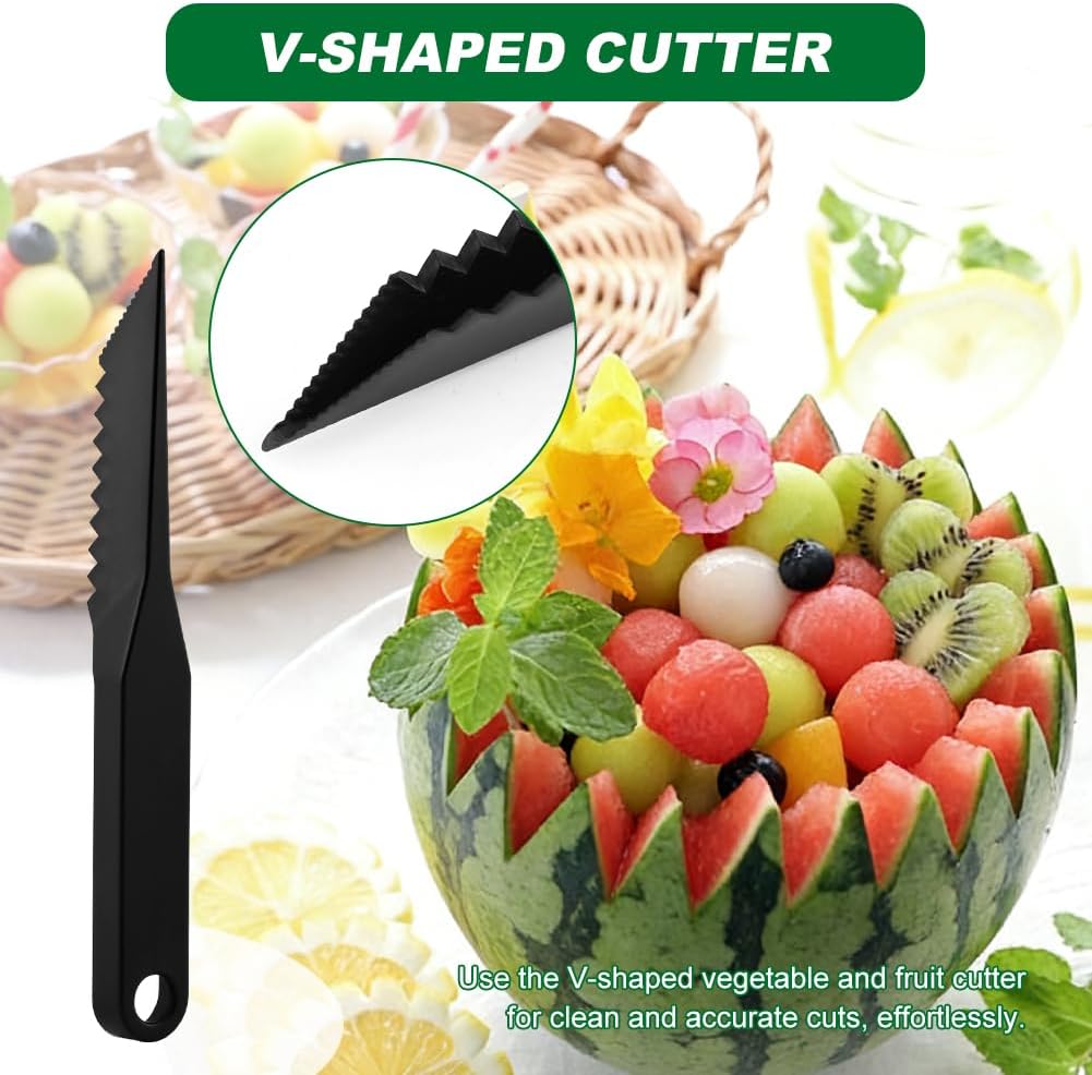 Handheld Spiral Vegetable Cutter 2 Pc with V Carving Knife