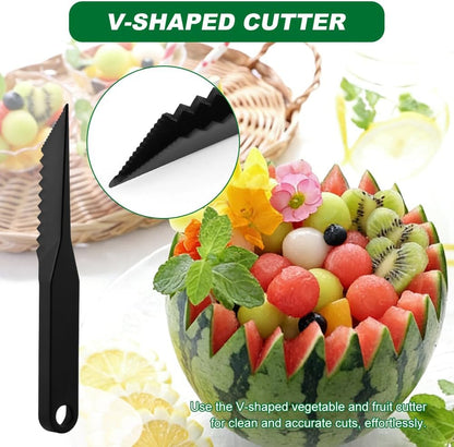 Handheld Spiral Vegetable Cutter 2 Pc with V Carving Knife