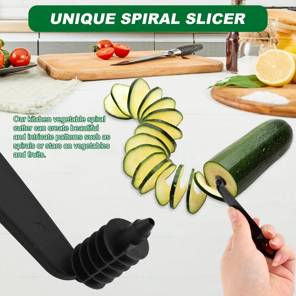 Handheld Spiral Vegetable Cutter 2 Pc with V Carving Knife