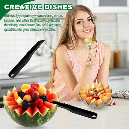 Handheld Spiral Vegetable Cutter 2 Pc with V Carving Knife