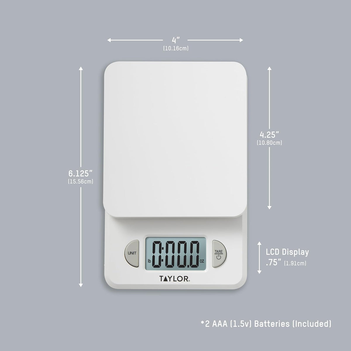 Compact Digital Scale (White), 11 pound capacity