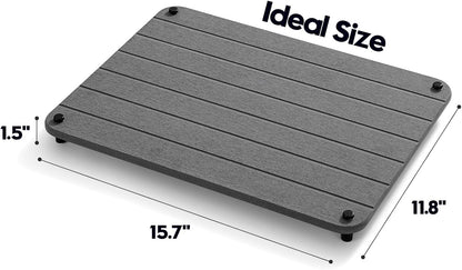 Sink Caddy Kitchen Sink Organizer, Water Absorbing Stone Tray for Sink,Diatomite Bathroom Counter Tray,Faucet Drying Mat Protector Coaster Soap Dish Rack Riser Vanity Dispenser Sponge Holder,10" x 4"
