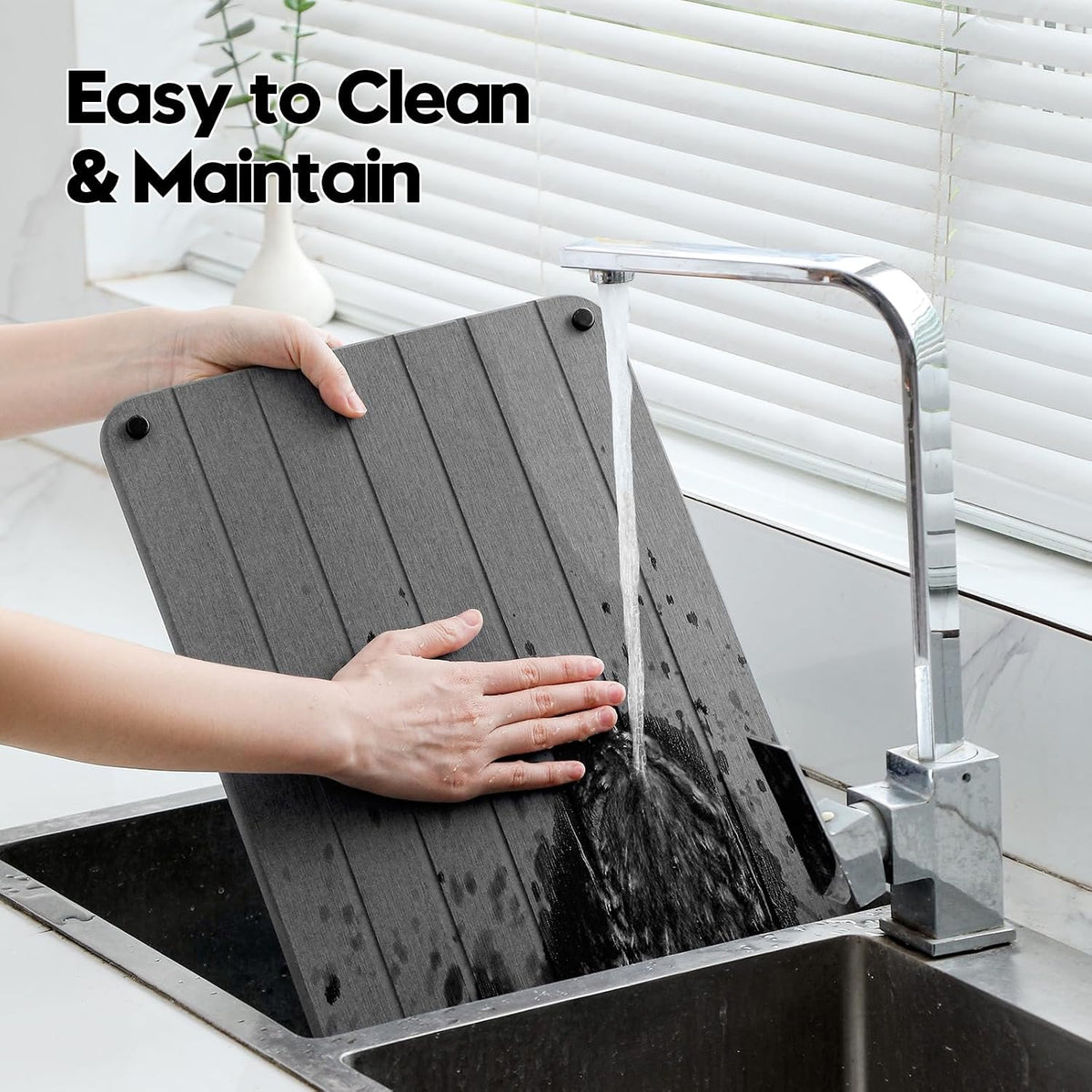 Sink Caddy Kitchen Sink Organizer, Water Absorbing Stone Tray for Sink,Diatomite Bathroom Counter Tray,Faucet Drying Mat Protector Coaster Soap Dish Rack Riser Vanity Dispenser Sponge Holder,10" x 4"