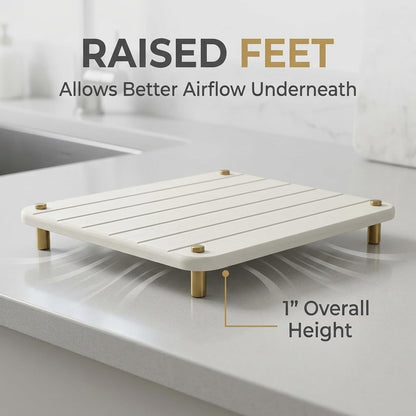 Sink Caddy Kitchen Sink Organizer, Water Absorbing Stone Tray for Sink,Diatomite Bathroom Counter Tray,Faucet Drying Mat Protector Coaster Soap Dish Rack Riser Vanity Dispenser Sponge Holder,10" x 4"