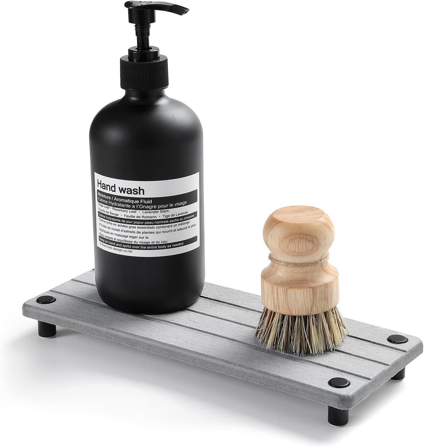 Sink Caddy Kitchen Sink Organizer, Water Absorbing Stone Tray for Sink,Diatomite Bathroom Counter Tray,Faucet Drying Mat Protector Coaster Soap Dish Rack Riser Vanity Dispenser Sponge Holder,10" x 4"