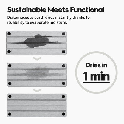 Sink Caddy Kitchen Sink Organizer, Water Absorbing Stone Tray for Sink,Diatomite Bathroom Counter Tray,Faucet Drying Mat Protector Coaster Soap Dish Rack Riser Vanity Dispenser Sponge Holder,10" x 4"