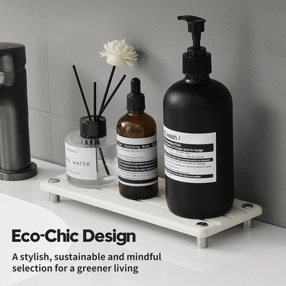 Sink Caddy Kitchen Sink Organizer, Water Absorbing Stone Tray for Sink,Diatomite Bathroom Counter Tray,Faucet Drying Mat Protector Coaster Soap Dish Rack Riser Vanity Dispenser Sponge Holder,10" x 4"