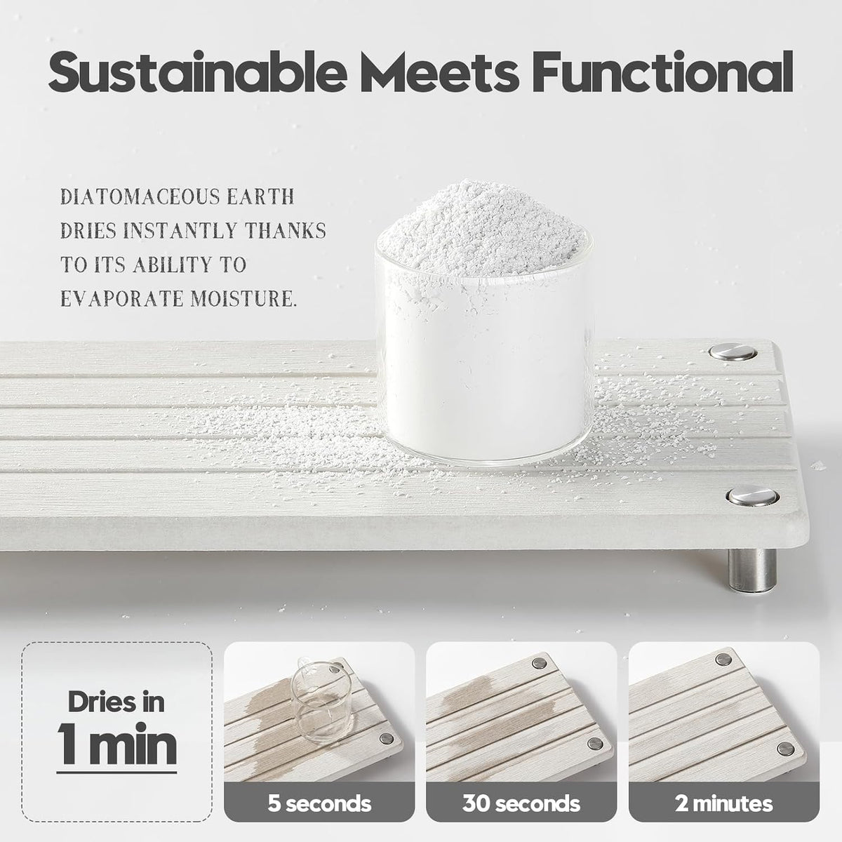 Sink Caddy Kitchen Sink Organizer, Water Absorbing Stone Tray for Sink,Diatomite Bathroom Counter Tray,Faucet Drying Mat Protector Coaster Soap Dish Rack Riser Vanity Dispenser Sponge Holder,10" x 4"