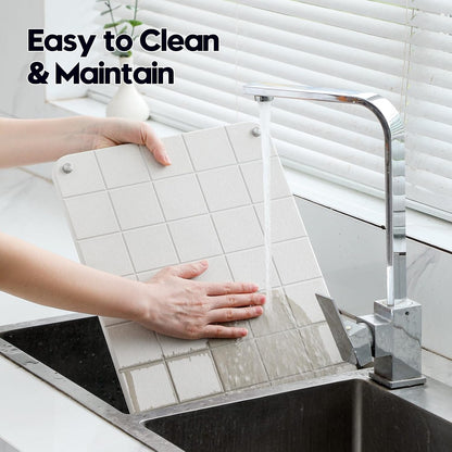 Sink Caddy Kitchen Sink Organizer, Water Absorbing Stone Tray for Sink,Diatomite Bathroom Counter Tray,Faucet Drying Mat Protector Coaster Soap Dish Rack Riser Vanity Dispenser Sponge Holder,10" x 4"