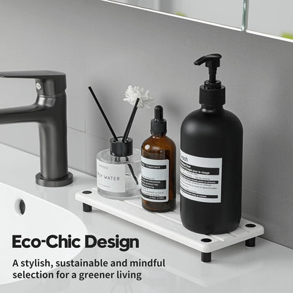 Sink Caddy Kitchen Sink Organizer, Water Absorbing Stone Tray for Sink,Diatomite Bathroom Counter Tray,Faucet Drying Mat Protector Coaster Soap Dish Rack Riser Vanity Dispenser Sponge Holder,10" x 4"