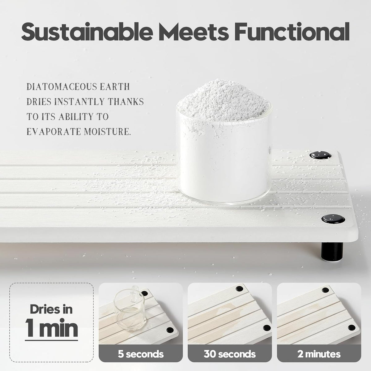 Sink Caddy Kitchen Sink Organizer, Water Absorbing Stone Tray for Sink,Diatomite Bathroom Counter Tray,Faucet Drying Mat Protector Coaster Soap Dish Rack Riser Vanity Dispenser Sponge Holder,10" x 4"