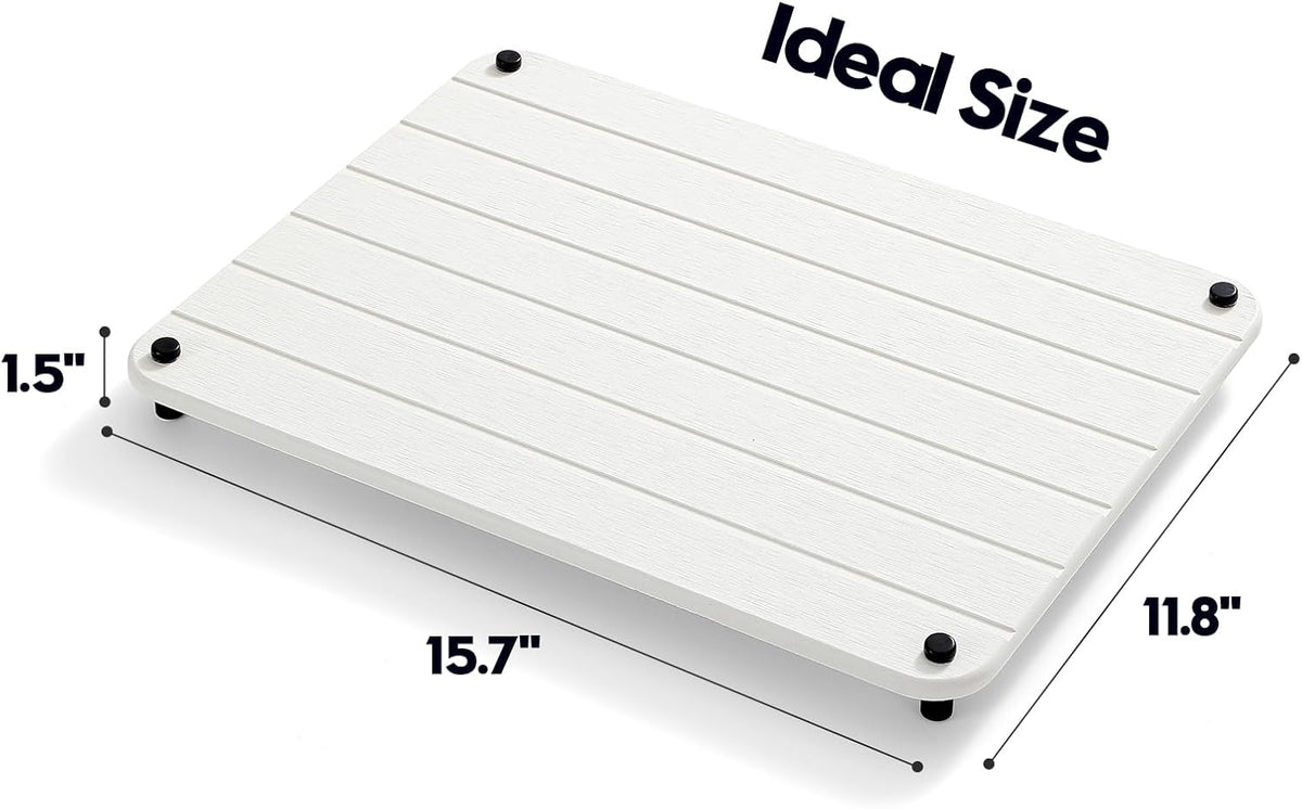 Sink Caddy Kitchen Sink Organizer, Water Absorbing Stone Tray for Sink,Diatomite Bathroom Counter Tray,Faucet Drying Mat Protector Coaster Soap Dish Rack Riser Vanity Dispenser Sponge Holder,10" x 4"