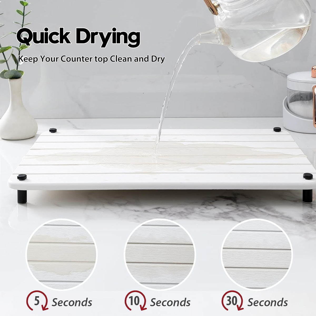 Sink Caddy Kitchen Sink Organizer, Water Absorbing Stone Tray for Sink,Diatomite Bathroom Counter Tray,Faucet Drying Mat Protector Coaster Soap Dish Rack Riser Vanity Dispenser Sponge Holder,10" x 4"