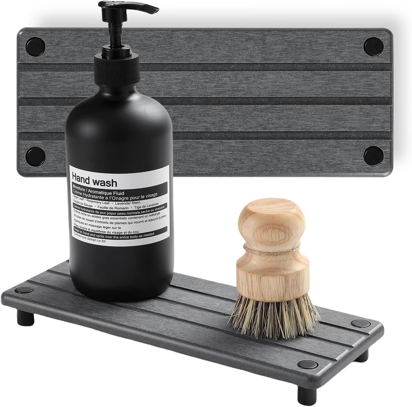 Sink Caddy Kitchen Sink Organizer, Water Absorbing Stone Tray for Sink,Diatomite Bathroom Counter Tray,Faucet Drying Mat Protector Coaster Soap Dish Rack Riser Vanity Dispenser Sponge Holder,10" x 4"
