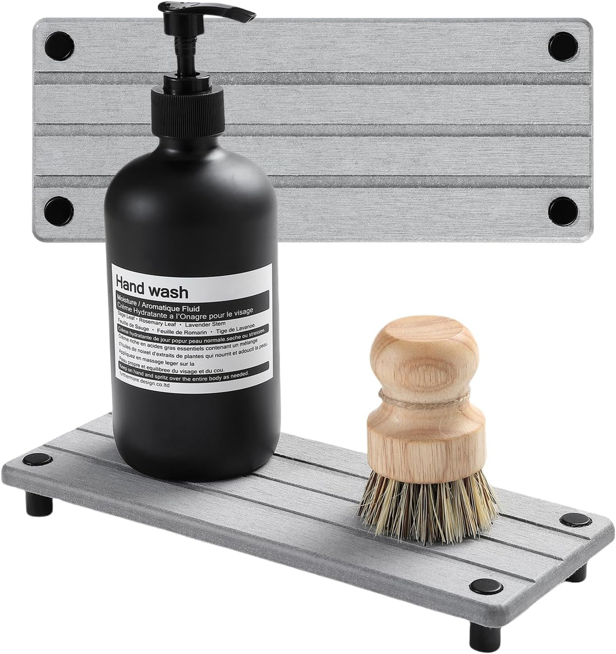 Sink Caddy Kitchen Sink Organizer, Water Absorbing Stone Tray for Sink,Diatomite Bathroom Counter Tray,Faucet Drying Mat Protector Coaster Soap Dish Rack Riser Vanity Dispenser Sponge Holder,10" x 4"