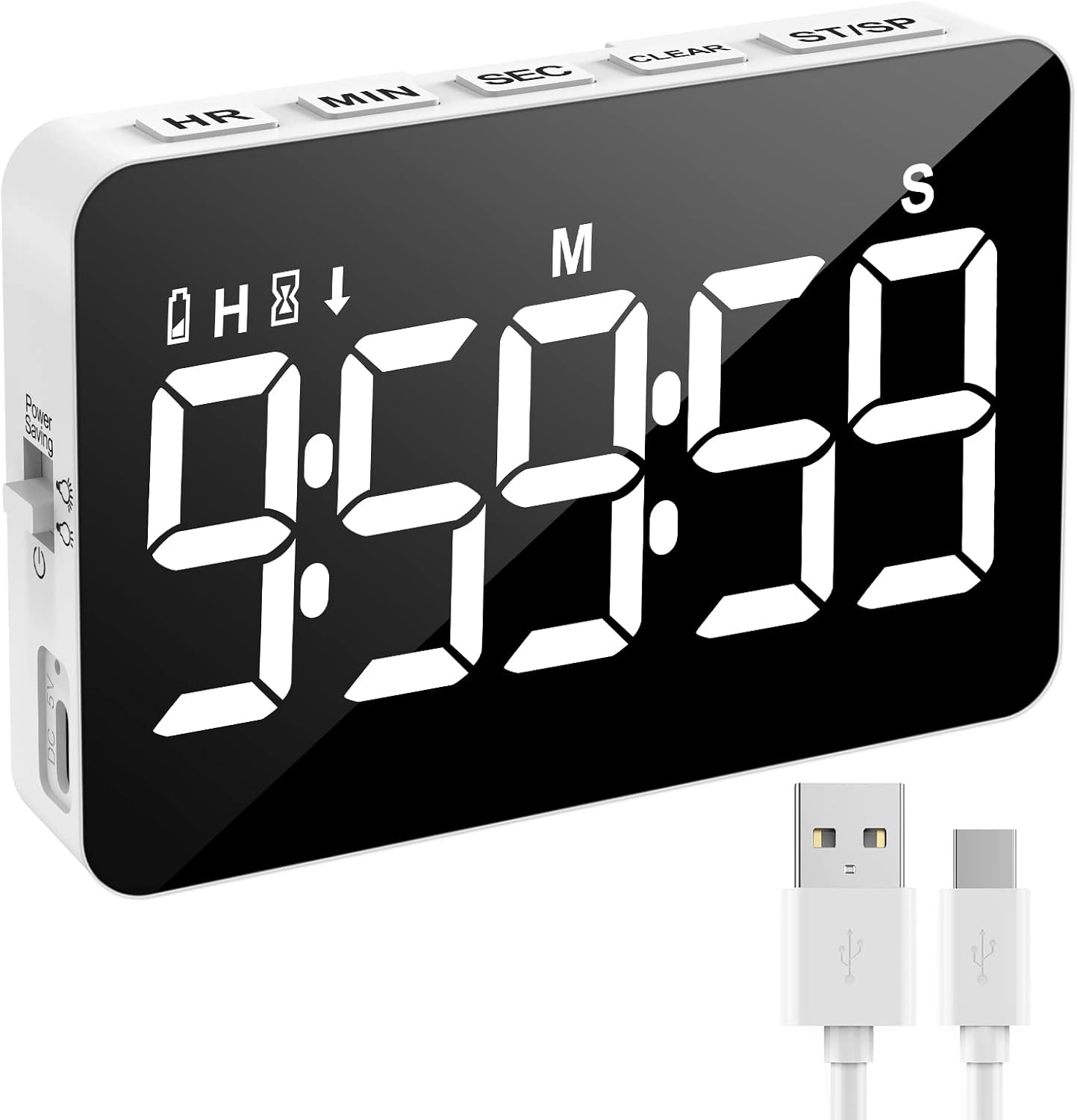 Visual Timer for Classroom Rechargeable, 10-Hour Digital Timers with Visual Time Bars Design, 3 Brightness/3 Volume Adjustable Magnetic Timer, Countdown/up Timer for Study Game Gym Kitchen Office