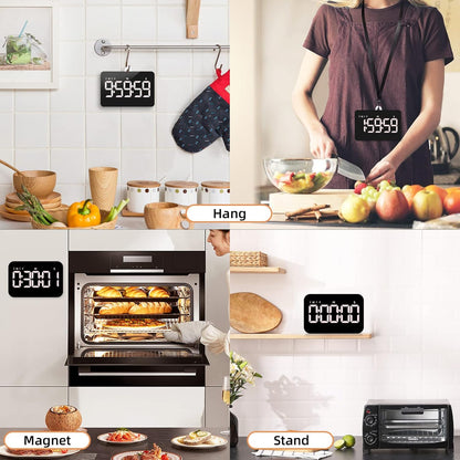 Visual Timer for Classroom Rechargeable, 10-Hour Digital Timers with Visual Time Bars Design, 3 Brightness/3 Volume Adjustable Magnetic Timer, Countdown/up Timer for Study Game Gym Kitchen Office