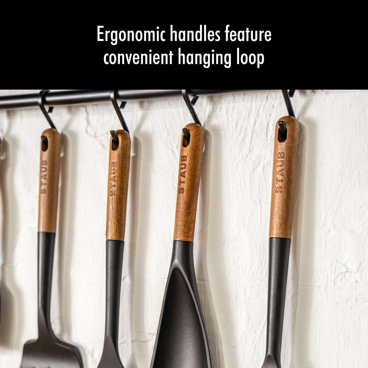 Soup Ladle, Cooking Utensil, Non-Stick Silicone, Black | Silicone Ladle, Durable Acacia Wood Handle. Safe for All Cookware Surfaces. Perfect for Soup & Gravy