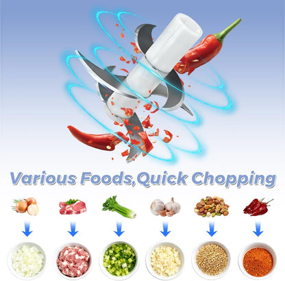 Electric Garlic Chopper, 350ML Mini Portable Mincer Masher 6 Blade