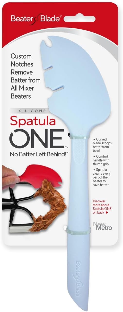 Silicone Spatula ONE Mixer Beater Scraper and Spatula, Cherry Red