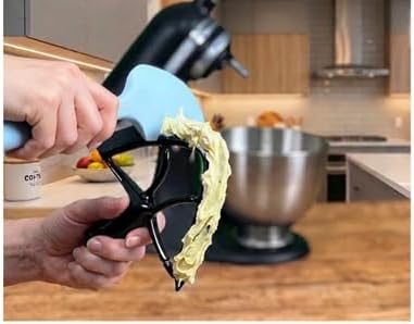 Silicone Spatula ONE Mixer Beater Scraper and Spatula, Cherry Red