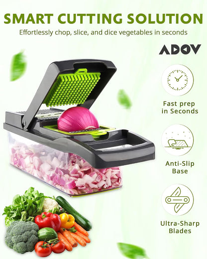 Vegetable Chopper With Container, Mandoline Slicer For Kitchen