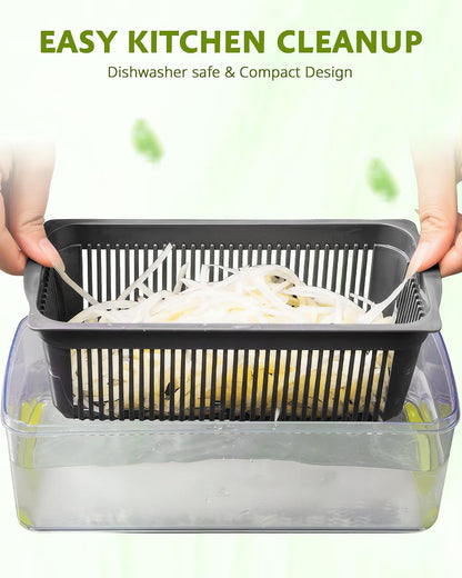 Vegetable Chopper With Container, Mandoline Slicer For Kitchen