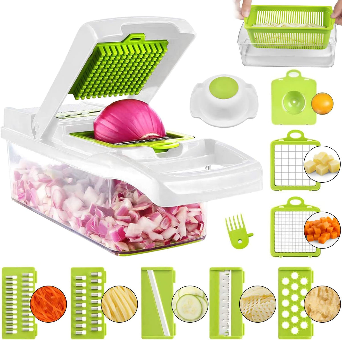 Vegetable Chopper With Container, Mandoline Slicer For Kitchen