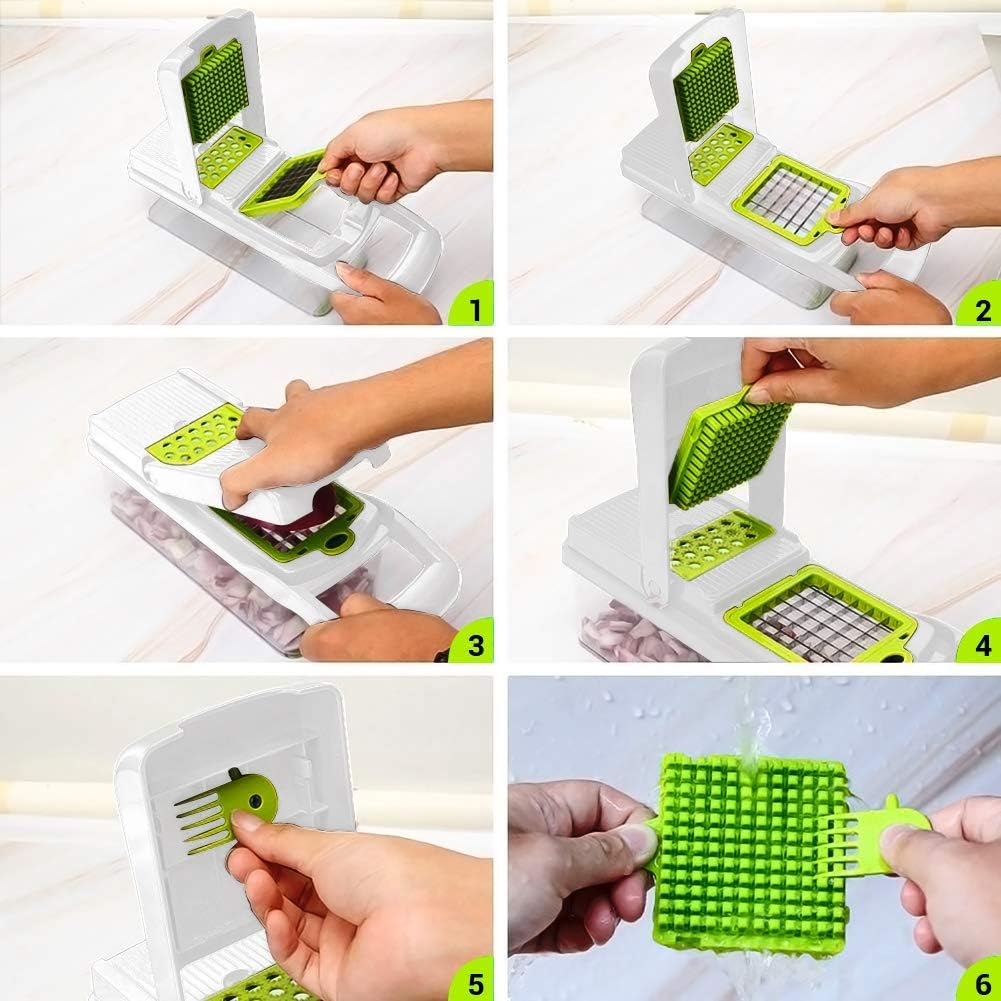 Vegetable Chopper With Container, Mandoline Slicer For Kitchen