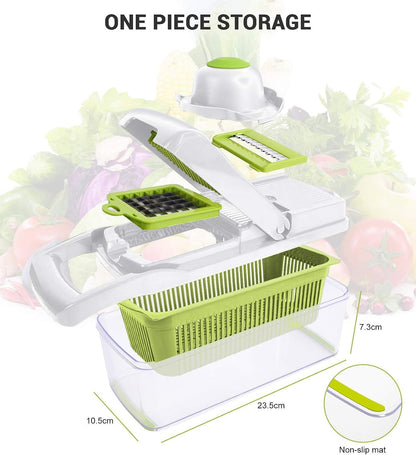 Vegetable Chopper With Container, Mandoline Slicer For Kitchen