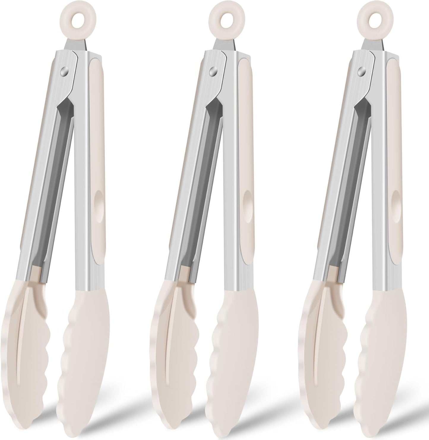 Silicone Kitchen Tongs for Cooking 9-Inch Serving Tongs with Silicone Tips, Set of 3 (Gradient Blue)