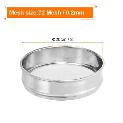 10 Mesh Lab Sieve, 8" Diameter Test Sieve 304 Stainless Steel Wire Cloth (2mm) for Industrial Laboratory - Colors A