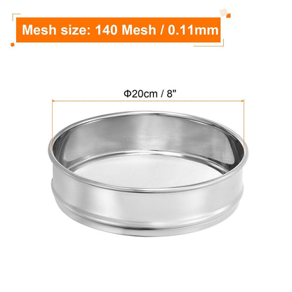10 Mesh Lab Sieve, 8" Diameter Test Sieve 304 Stainless Steel Wire Cloth (2mm) for Industrial Laboratory - Colors A